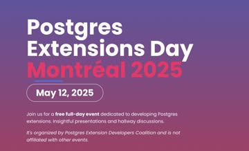 Postgres Extension Day，咱们不见不散